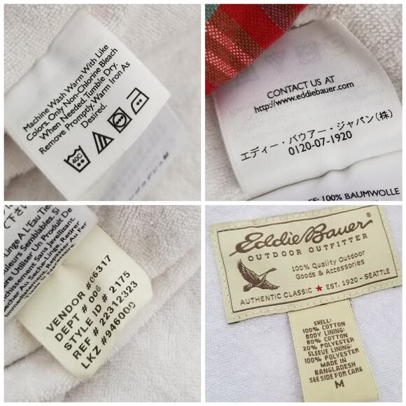 VTG Y2K Red Plaid Jacket Eddie Bauer Size M Hooded Zip Front Vintage 90s Med - Picture 7 of 10